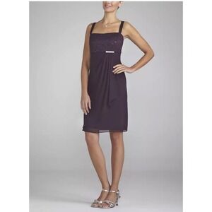 R & M Richards Aubergine‎ Lace Bodice Cocktail Dress Party Evening Formal 16